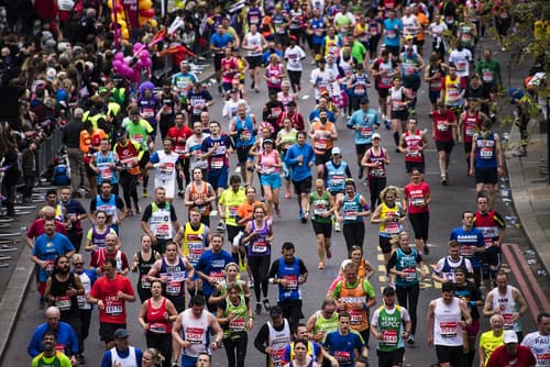 London,-,April,26:,Runners,In,The,London,Marathon,On defibrillator fundraising